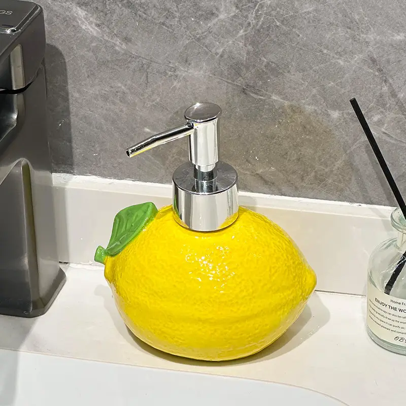 Lemon-Shaped Ceramic Lotion Bottle