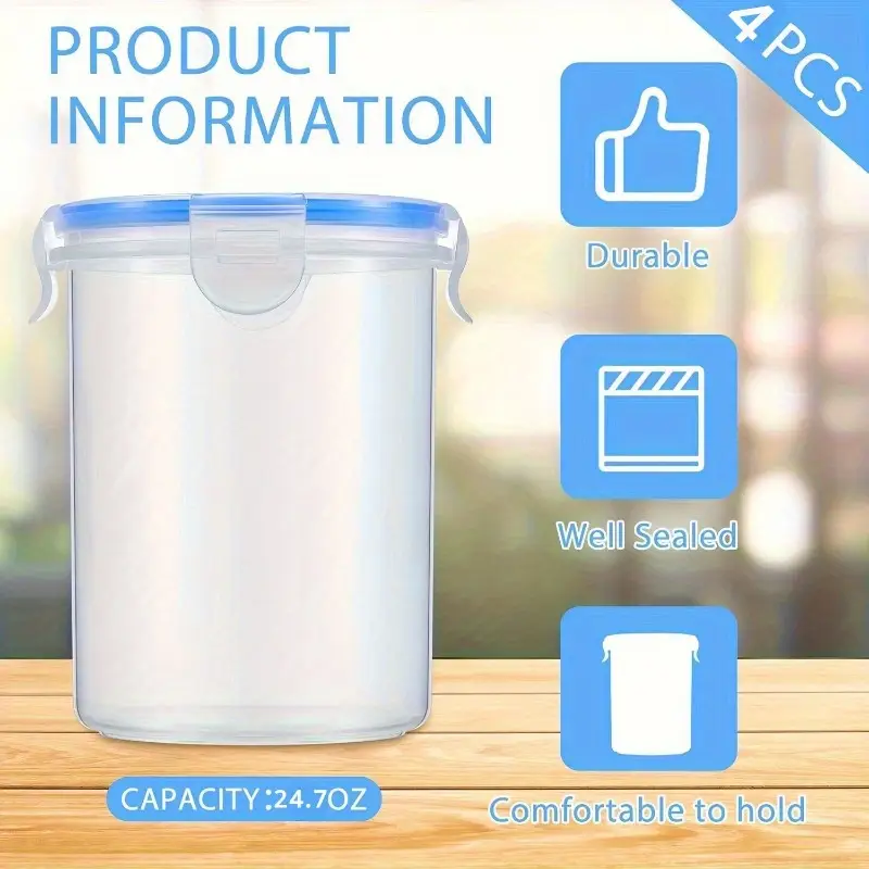Transparent Snap-On Plastic Storage Cans - Image 3