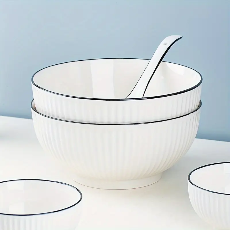 2pcs Ceramic Noodle Bowls - Image 2