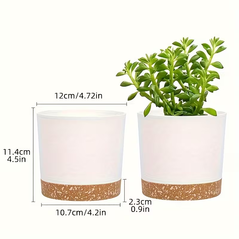 4pcs Flower Pots with Drainage - Image 2