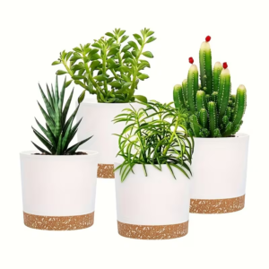 4pcs Flower Pots with Drainage
