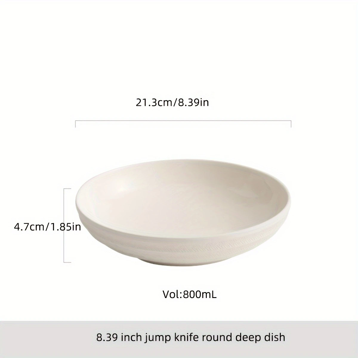 Ceramic Deep Plate with Jumping Knife Pattern - Image 3