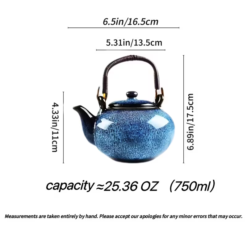 Ocean Blue Ceramic Teapot 750ml - Image 2