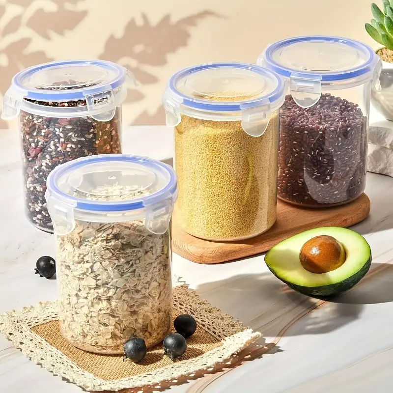 Transparent Snap-On Plastic Storage Cans