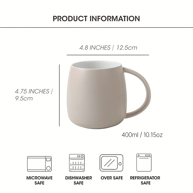 6pcs Large Ceramic Coffee Mugs - Image 4