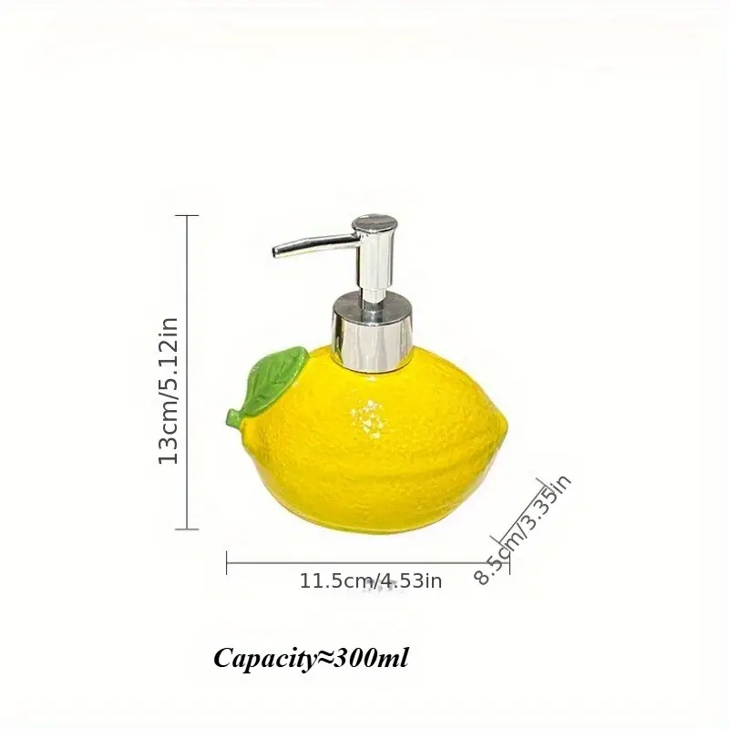 Lemon-Shaped Ceramic Lotion Bottle - Image 3