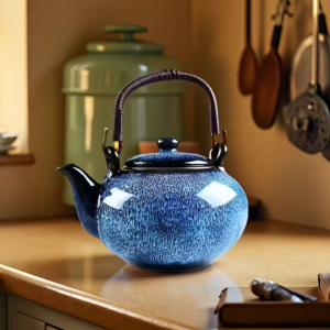 Ocean Blue Ceramic Teapot 750ml