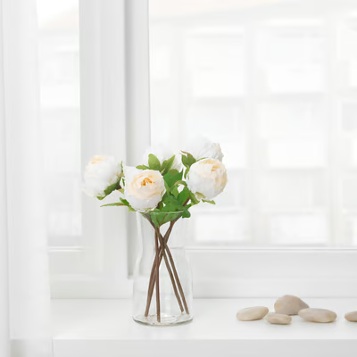 White Artificial Peony Flower – 30 cm - Image 2